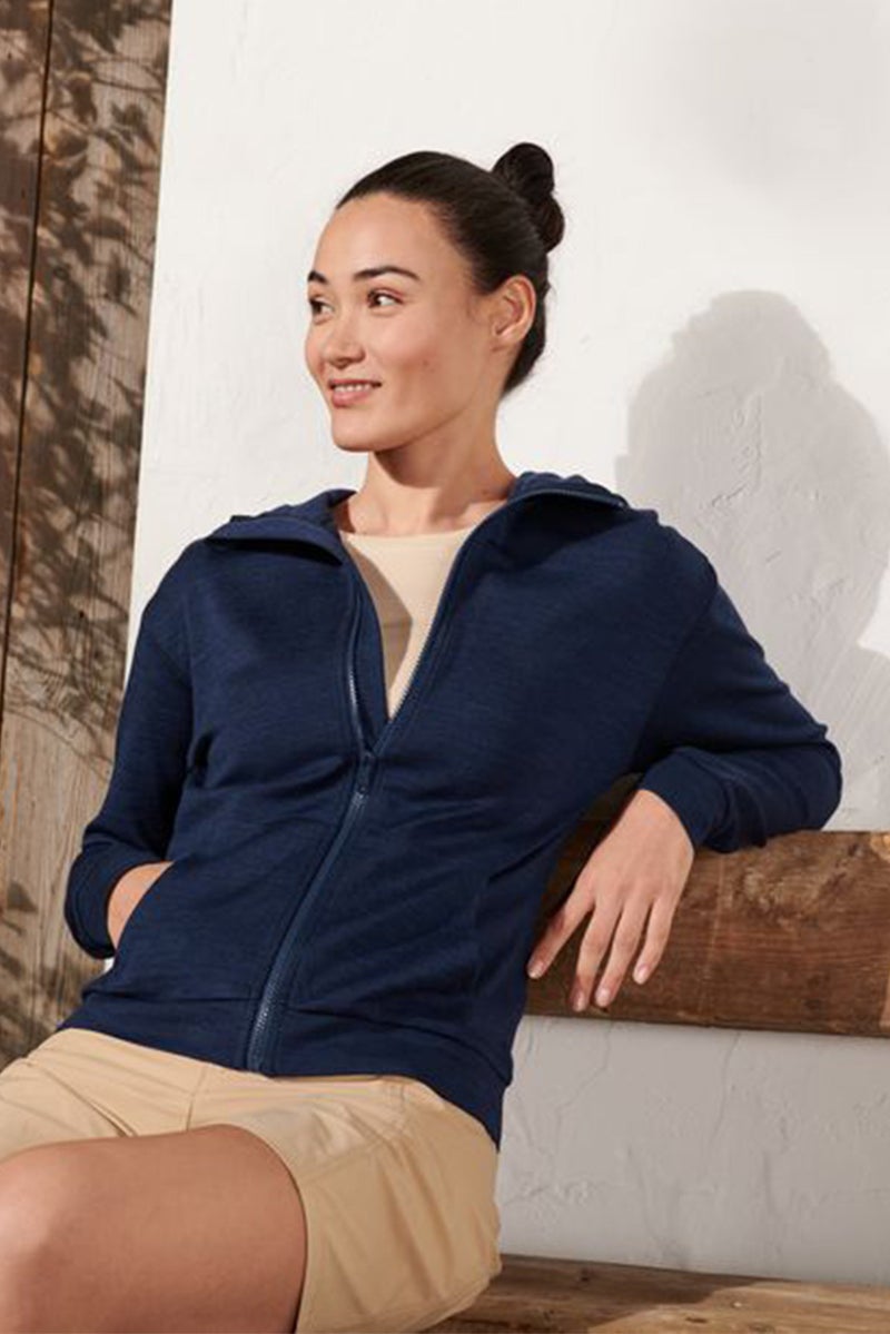 Tchibo Women Hooded Plain Sweatshirt, Navy Blue - Image 1