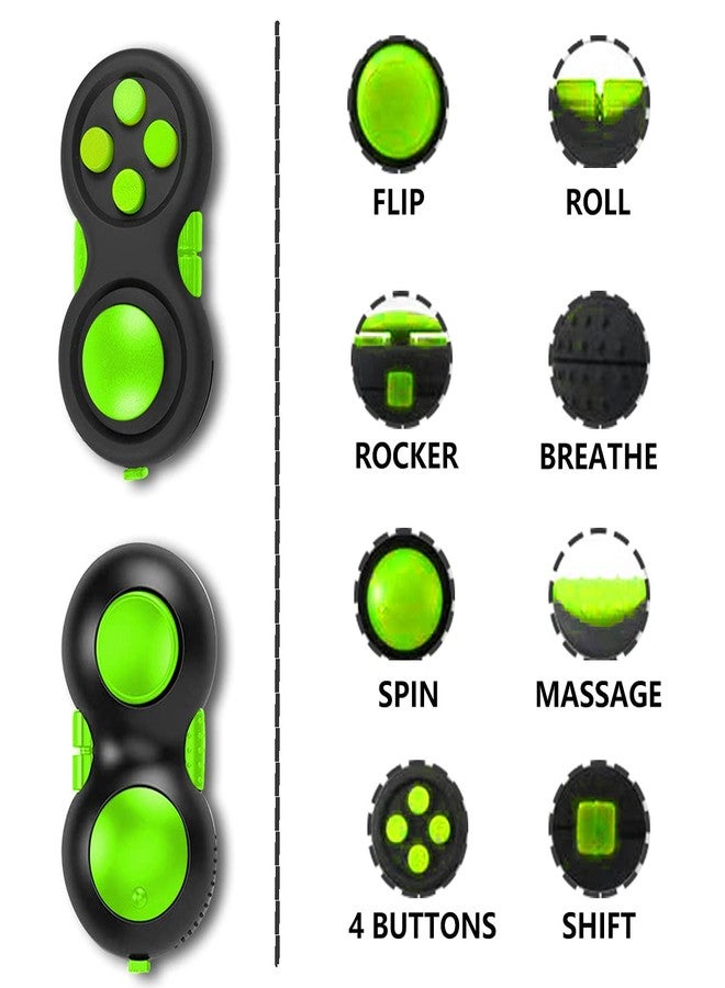 UOOEFUN Mini Fidget Button Controller Pad Toys for Kid Adults with Anxiety and Autism (Black & Green) - Image 3