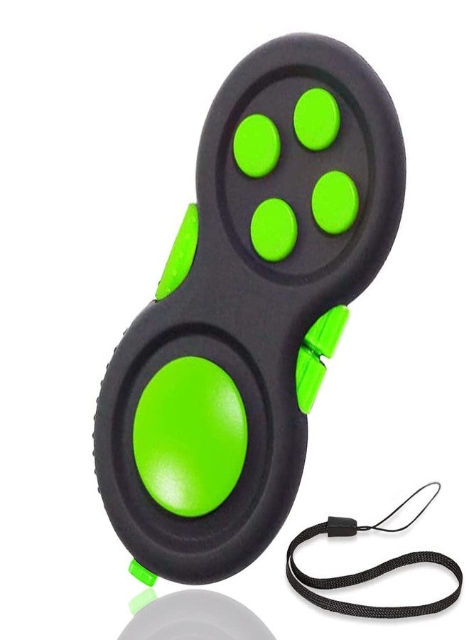UOOEFUN Mini Fidget Button Controller Pad Toys for Kid Adults with Anxiety and Autism (Black & Green) - Image 1