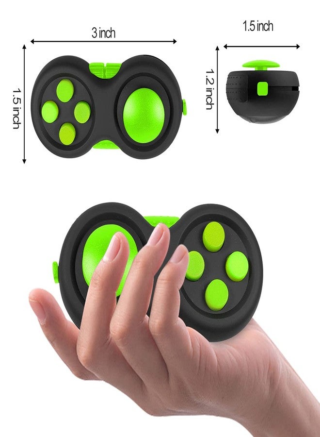 UOOEFUN Mini Fidget Button Controller Pad Toys for Kid Adults with Anxiety and Autism (Black & Green) - Image 2