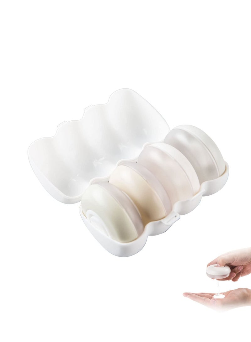 KASTWAVE Travel Dispenser Container, Travel Pods Toiletries Case Portable Collapsible Travel Bottles Toiletries Squeeze Round Liquid Shampoo Emulsion Storage Box Push Type Travel Dispenser Container (1 Set) - Image 1