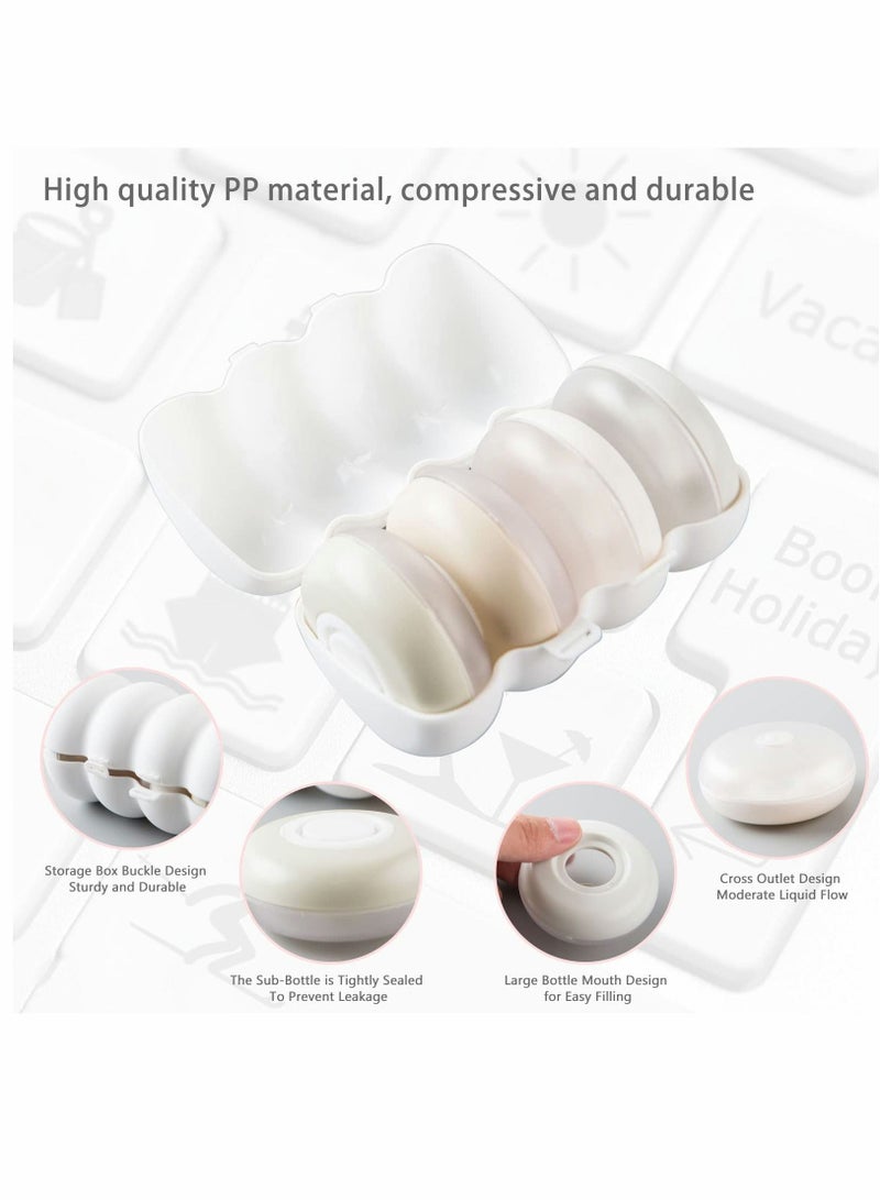 KASTWAVE Travel Dispenser Container, Travel Pods Toiletries Case Portable Collapsible Travel Bottles Toiletries Squeeze Round Liquid Shampoo Emulsion Storage Box Push Type Travel Dispenser Container (1 Set) - Image 5