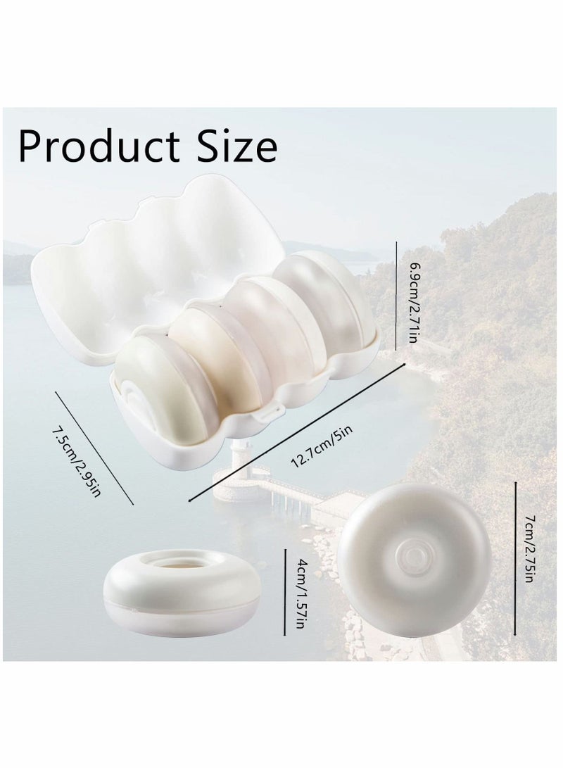 KASTWAVE Travel Dispenser Container, Travel Pods Toiletries Case Portable Collapsible Travel Bottles Toiletries Squeeze Round Liquid Shampoo Emulsion Storage Box Push Type Travel Dispenser Container (1 Set) - Image 2