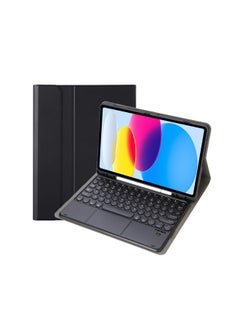 Generic Protective Case Wireless Keyboard For Ipad 10th Gen 10.9.7 Tablet Compatible Ipad Pro 11 Magnetic Suction Smart Control For 9-Color:Black Leather Case + Round Key Cap Miaocontrol Keyboard-Applicable Model:ipad 10 Generation 10.9 2022 Edition  - Image 1
