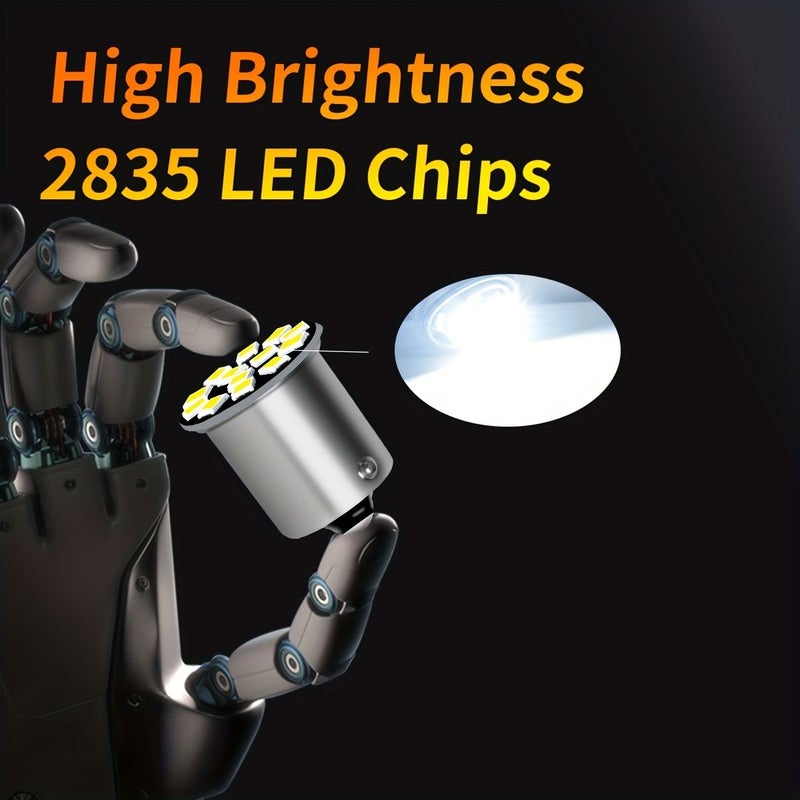 White 10Pcs Car LED Turn Signal Brake Light 1156 S25 BA15s High Brightness - Image 3