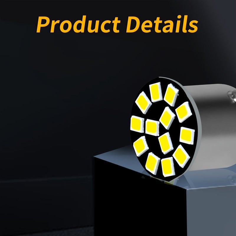 White 10Pcs Car LED Turn Signal Brake Light 1156 S25 BA15s High Brightness - Image 2