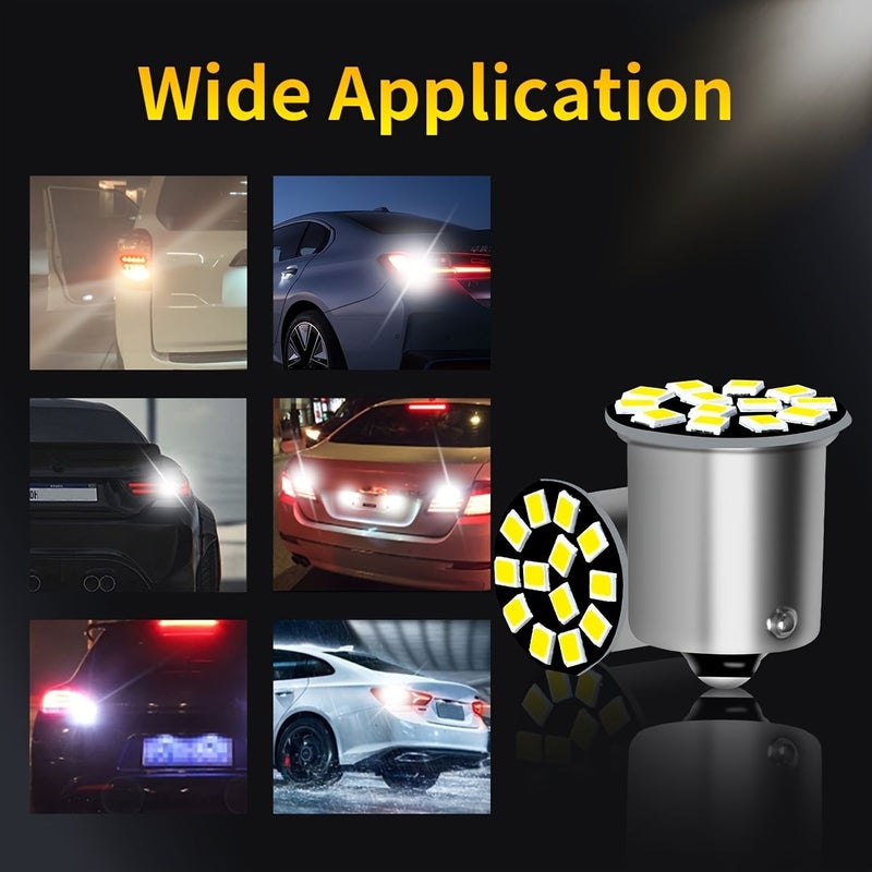 White 10Pcs Car LED Turn Signal Brake Light 1156 S25 BA15s High Brightness - Image 1