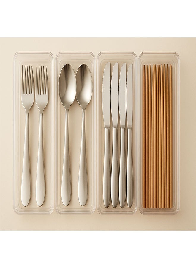 DIDA A set of 4 transparent storage boxes - with an elegant design, perfectly suitable for cups, knives, forks and chopsticks, combining beauty and functionality, suitable for kitchen style. - Image 3