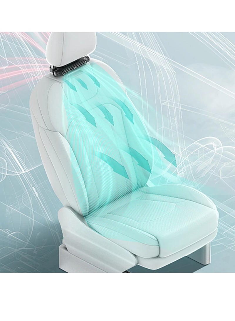 AROAQ Car Headrest Cooling Air Fan, USB Powered 3 Speed Strong Cooling Air Fan, Quiet And Efficient Rechargeable Car Fan, Durable Adjustable Car Interior Rear Headrest Fan Cooler, (Black)  - Image 2