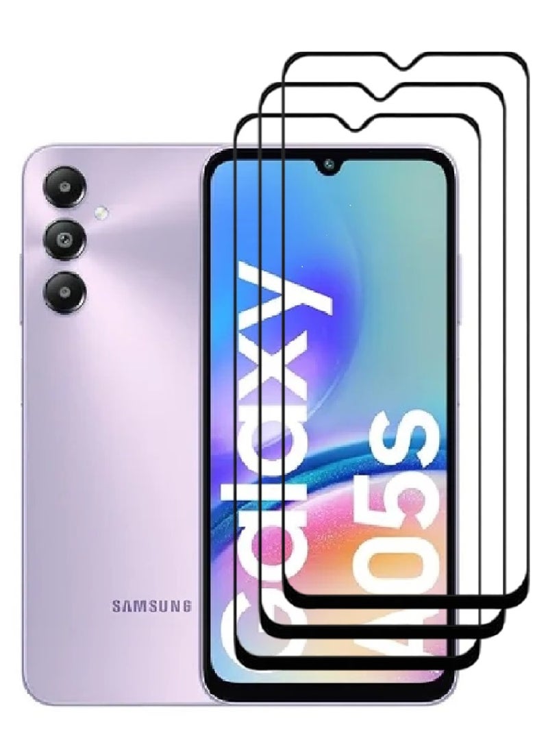 AINA 3 Pieces Tempered Glass Screen Protector 5D Designed For Samsung Galaxy A05s Full Glue Edge to Edge Full Screen Coverage And Bubble Free - Image 1