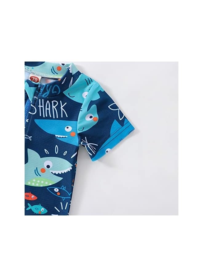 Baby Boy Swimsuit Infant Rash Guard Swimwear One Piece Short Sleeve Zipper Swimwear Sun Protection Bathing Suit - Image 5