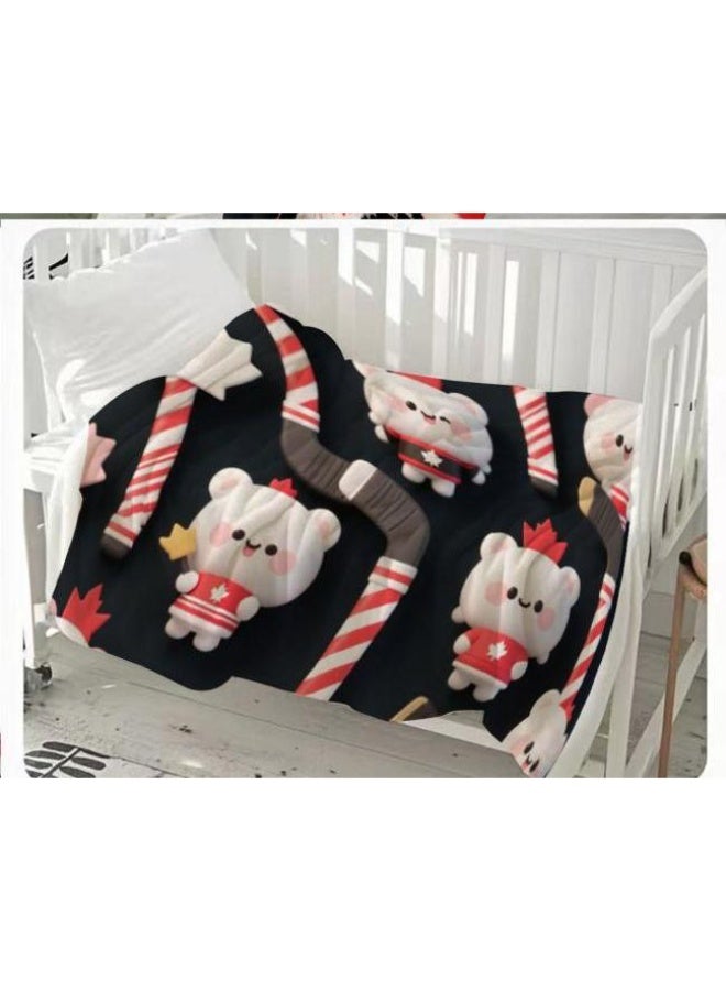 عام بطانية رقيقة من الفانيلا الكرتونية للأطفال والرضع (دافئة ومريحة، ومناسبة للنوم والألعاب) 70 سم * 100 سم - Image 2