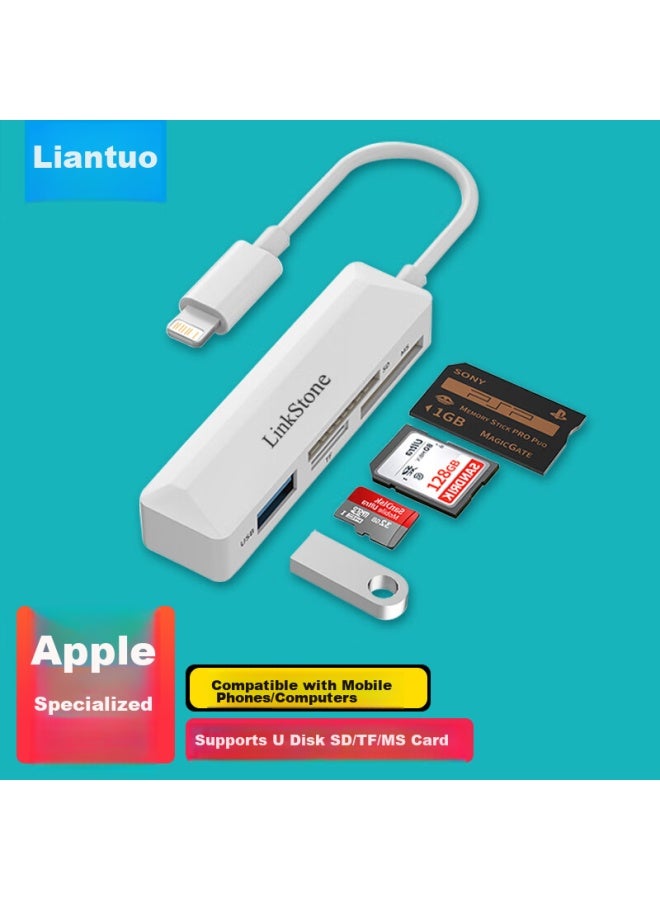 Linkstone Liantuo Apple 4-In Card Reader, Ms Card Tf/Sd, Multi-Function For Phones And Computers, Lightning Interface, Sony Camera Ccd Storage Card, Memory Card, Otg Interface, Usb Drive - Image 5