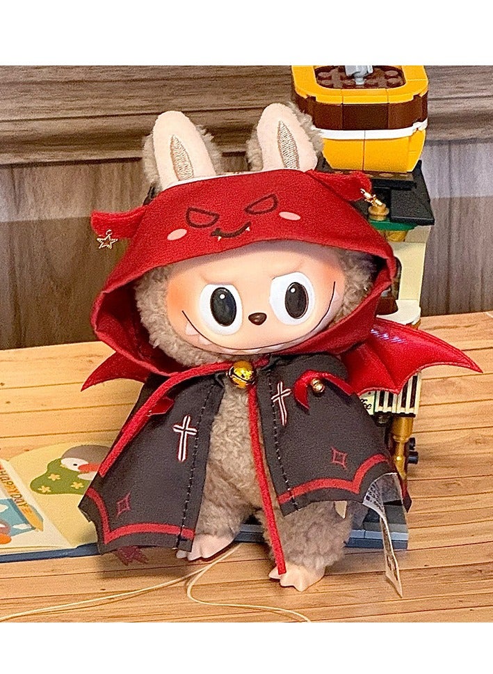 Halloween Labubu Doll Clothes Set, Little-Devil, for 17cm Hanging Plush Figures, Interchangeable Outfits for All Generation Vinyl Collectible Dolls - Image 1