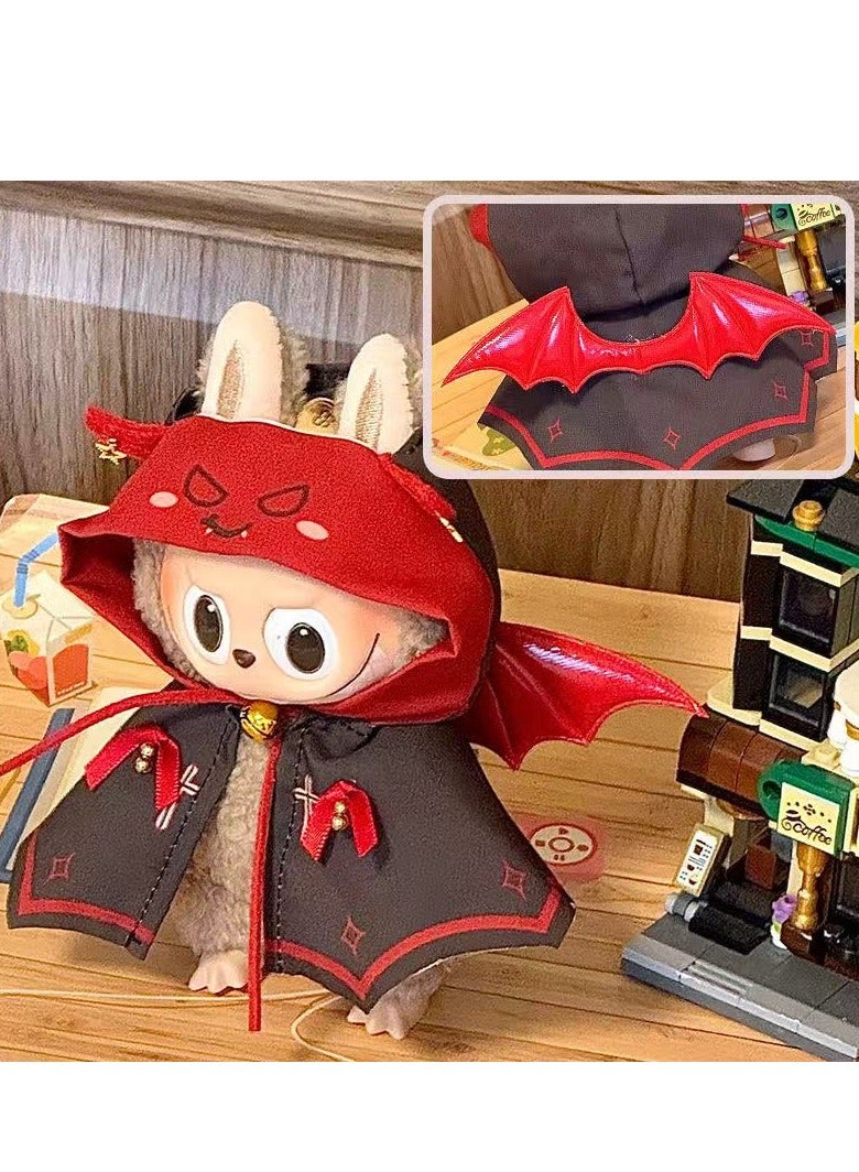 Halloween Labubu Doll Clothes Set, Little-Devil, for 17cm Hanging Plush Figures, Interchangeable Outfits for All Generation Vinyl Collectible Dolls - Image 2
