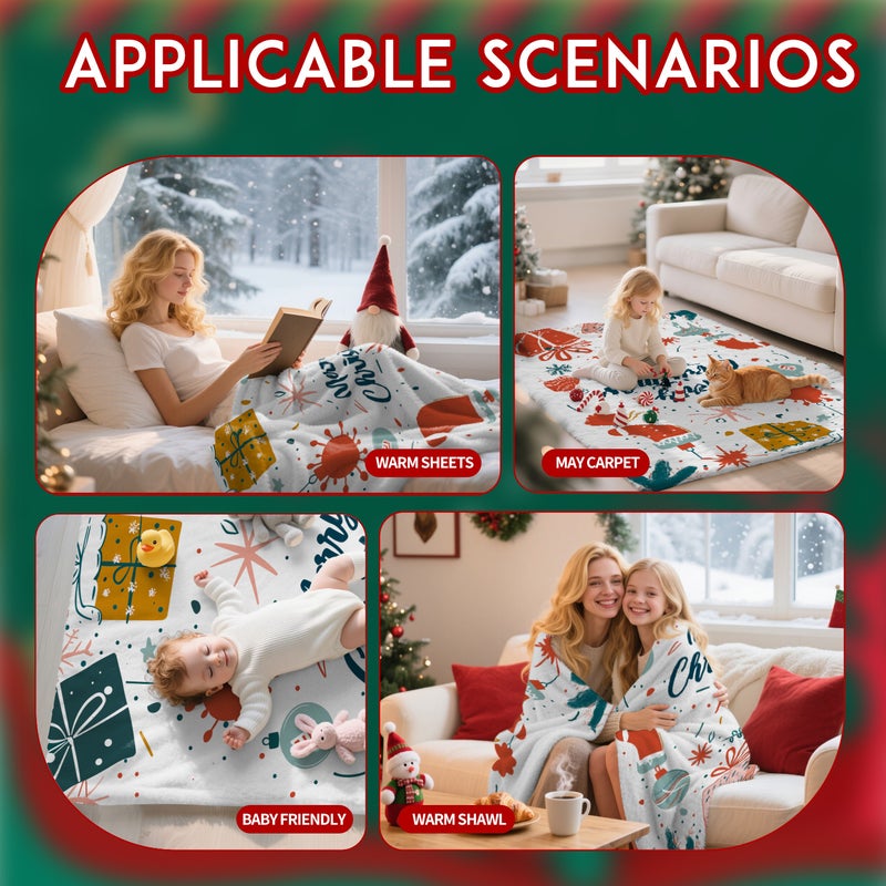 Christmas Flannel Blanket, One Piece Customized, Customized Size With Logo Printed On The Picture, Jit Dropshipping Supported - Image 5