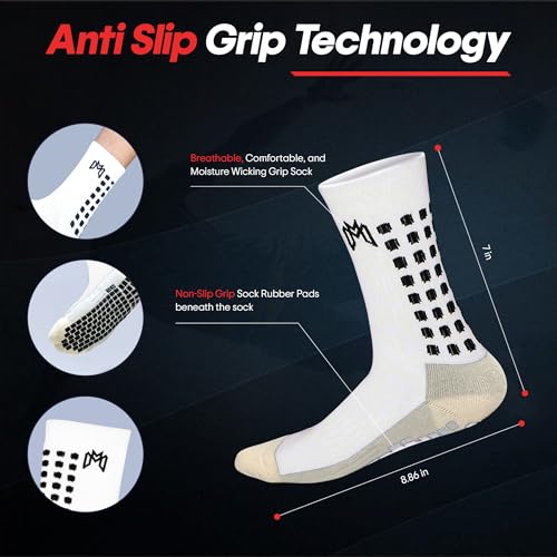 MediCaptain Soccer Grip Socks, Shin Guards, Pre-Cut Sock Sleeves, and Guard Straps Bundle Pack - Essential Equipment for Soccer Players - for Mens, Women, Youth, Size 7 to 12 US Men Shoe Size (White) - Image 3