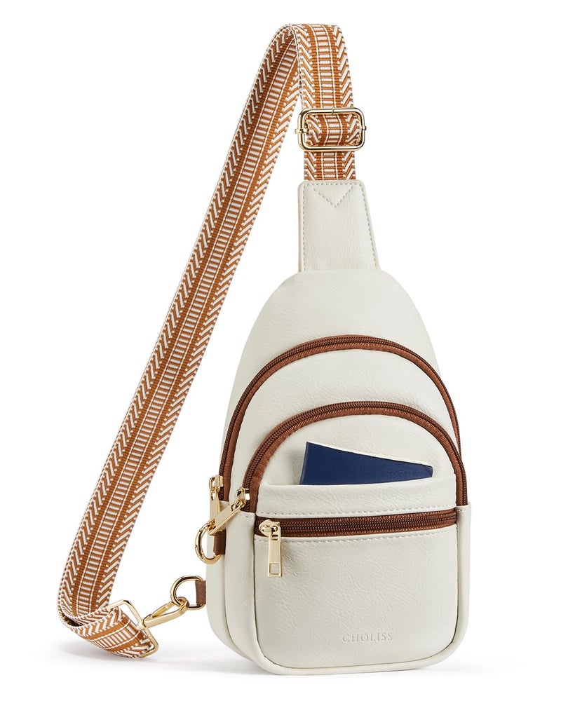 CHOLISS Anti Theft Small Sling Bag for Women and Men RFID Leather Crossbody Bags Fanny Pack Chest Bag Travel Purse Daypacks - Image 1