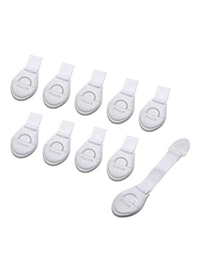 10-Piece Drawer Door Cabinet Lock White - Image 1