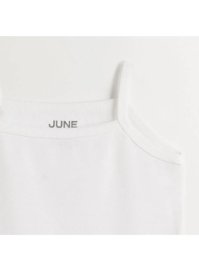 JUNE June Baby Basic Crew Neck 2-Pack Rope Strap White Bodysuit White