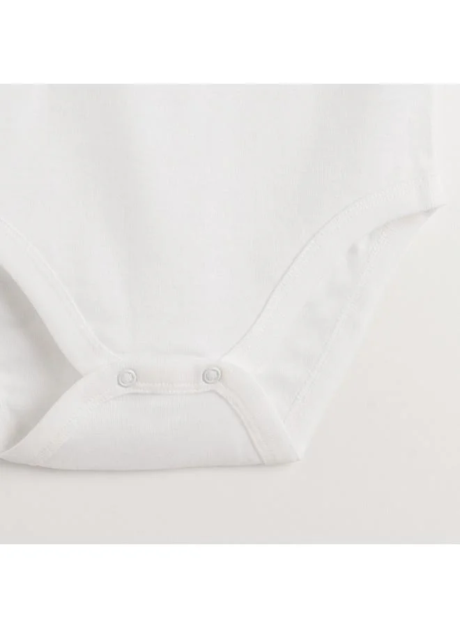 JUNE June Baby Basic Crew Neck 2-Pack Rope Strap White Bodysuit White