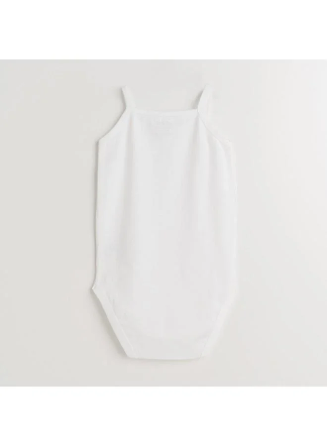 JUNE June Baby Basic Crew Neck 2-Pack Rope Strap White Bodysuit White