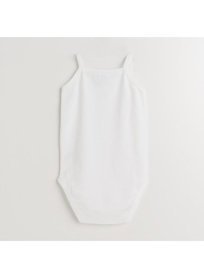 June Baby Basic Crew Neck 2-Pack Rope Strap White Bodysuit White - Image 3