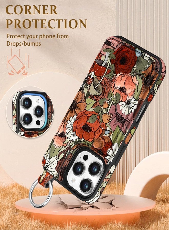 Shorogyt Compatible with iPhone 16 Pro Wallet Case with Card Holder - Cute Fashion Flower Mushroom Design Kickstand for Magnetic Clasp Back Flip Folio Leather Phone Covers for Women Men Girls - Image 4