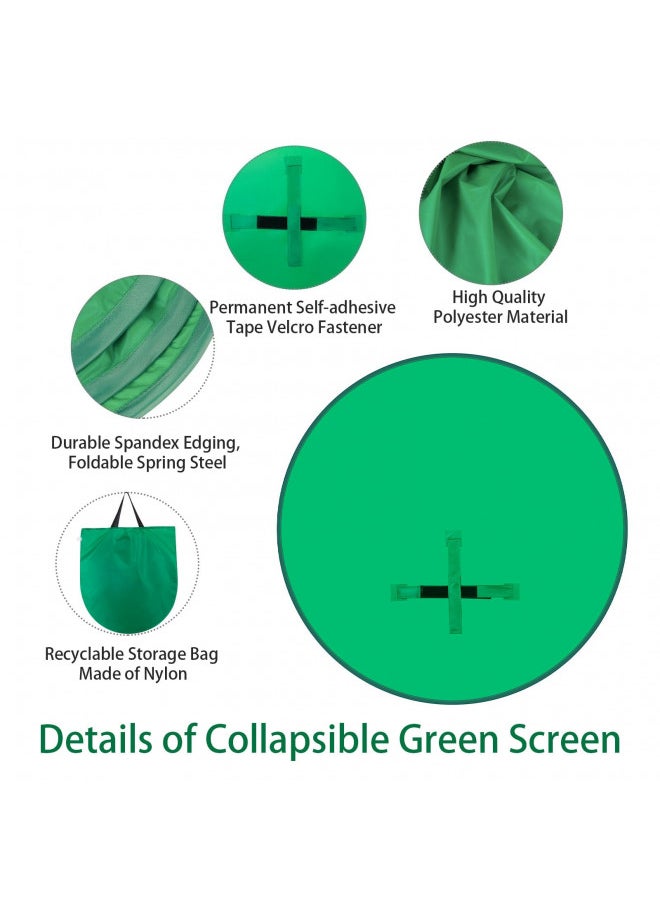 GRABADO Portable Green Screen Chair,GRABADO 56 in Greenscreen Backdrop with Stand,Collapsible Small Green Background,Chroma Key,Background Screen for Photography Streaming Gaming Zoom Video Chats and Meeting  - Image 4