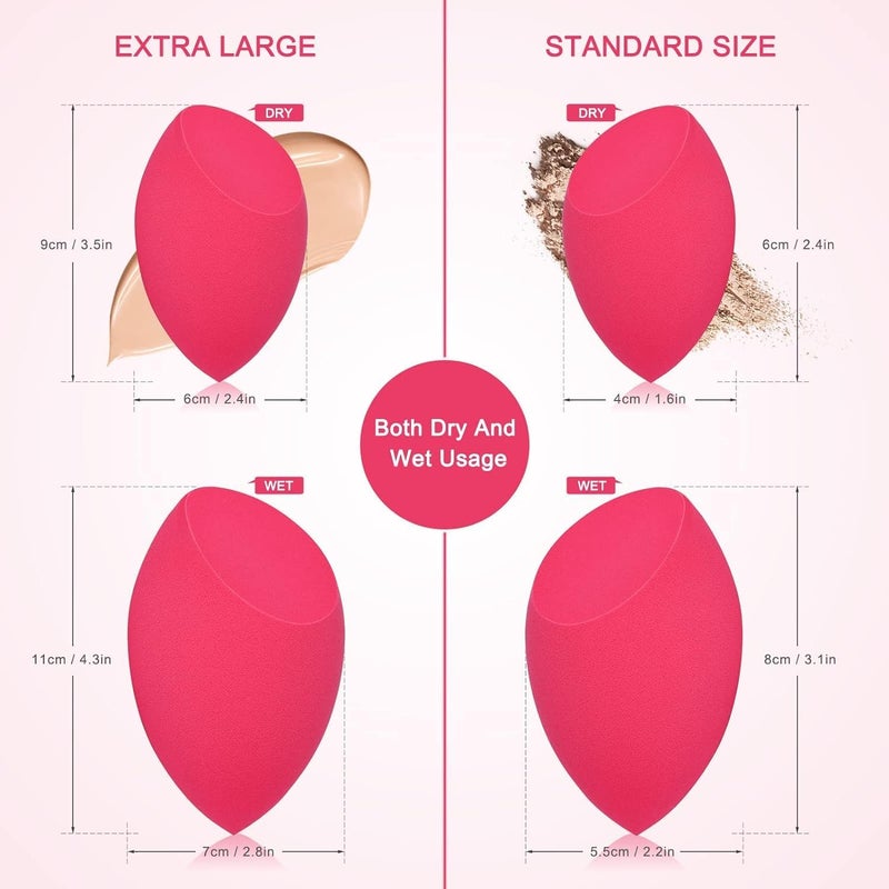 IBBO Red Makeup Sponge Beauty Blender for Blending Face Makeup, Light Weight Face Sponge Puff, Soft Latex Free Makeup Sponge for Foundation Concealer With Beauty Sponge Blender Holder - Image 2