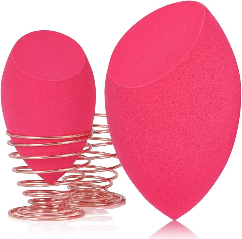 IBBO Red Makeup Sponge Beauty Blender for Blending Face Makeup, Light Weight Face Sponge Puff, Soft Latex Free Makeup Sponge for Foundation Concealer With Beauty Sponge Blender Holder - Image 1