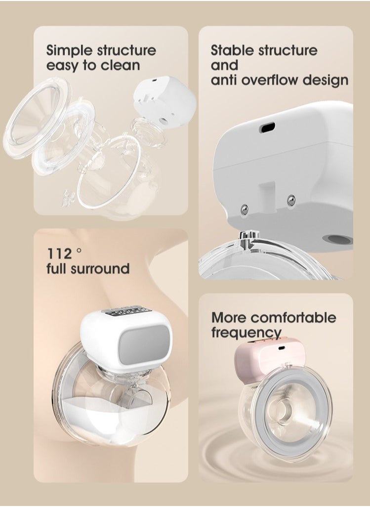 RUKYU Wearable Breast Pump Hands Free - Electric Portable Wireless Breast Pumps, 3 Modes & 9 Levels Breastfeeding Milk Pump, Adjustable Painless Strong Suction Memory Function(180ml)  - Image 2
