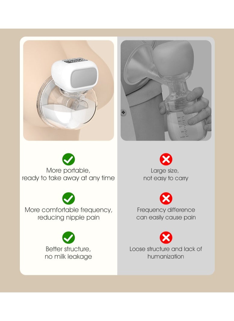 RUKYU Wearable Breast Pump Hands Free - Electric Portable Wireless Breast Pumps, 3 Modes & 9 Levels Breastfeeding Milk Pump, Adjustable Painless Strong Suction Memory Function(180ml)  - Image 4
