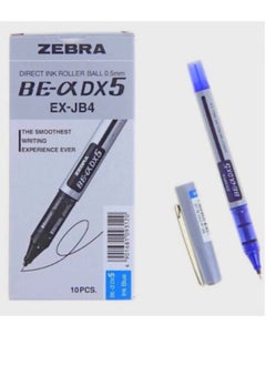 ZEBRA 10 Piece Dx5 Roller Ball Pen Blue 0.5mm Fine Tip  - Image 1