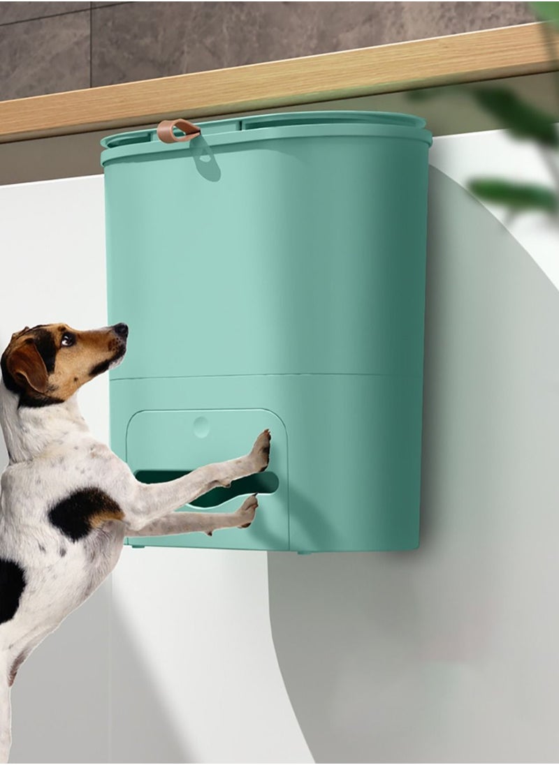 Merry Moments Modern Kitchen Hanging Trash Can with Lid Compost Bin with Inner Bucket for Countertop Under Sink Food Waste Bin Cupboard Bathroom Bedroom Office Camping 10 Litre Light Green 26.5x15.5x31cm  - Image 3