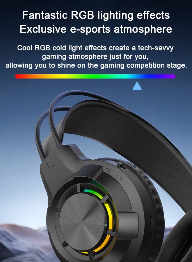 بوليفياز سماعة رأس للألعاب سلكية مع ميكروفون، ضوء LED، صوت محيطي ستيريو، وسائد أذن ناعمة من الذاكرة، إلغاء ضوضاء فوق الأذن - متوافقة مع PS4، PS5، Xbox One، Xbox Series، Nintendo Switch، PC - Image 5