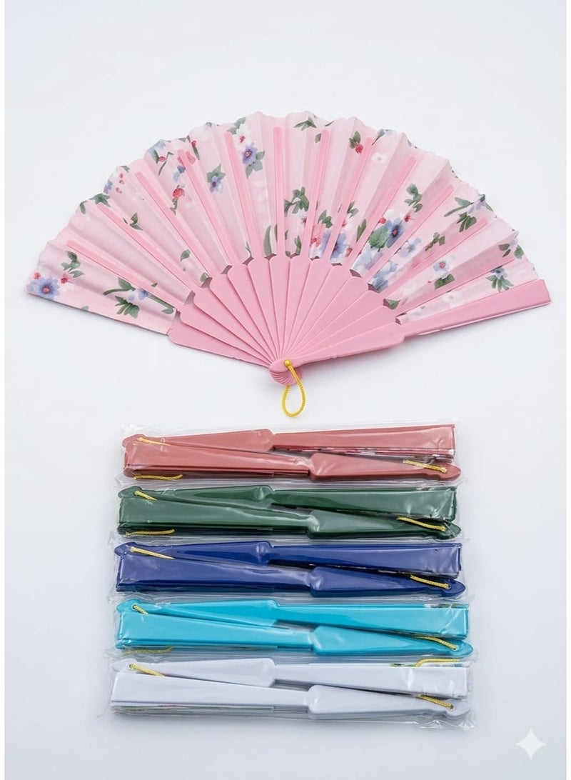 1PCS Foldable paper hand fan for women to decorate weddings, summer dance parties and parties, multi-shaped MULTI COLOR - Image 2