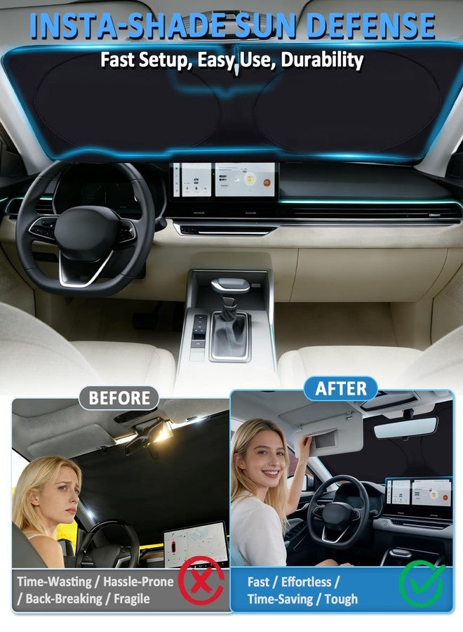 BOODANCARS for 2024 Ranger Windshield Sunshade Window Sun Shade for 2019-2023 Ford Ranger XL/XLT Windshield Cover Custom-fit Foldable Sun Shield Protector Block UV Ray Car Accessories - Image 3
