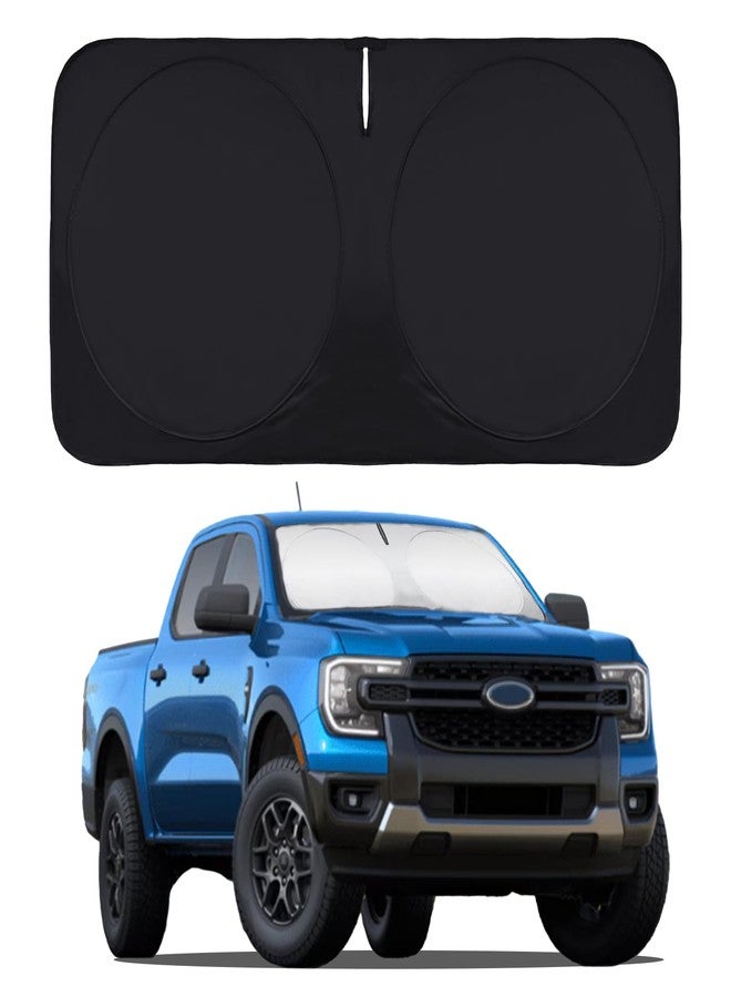 BOODANCARS for 2024 Ranger Windshield Sunshade Window Sun Shade for 2019-2023 Ford Ranger XL/XLT Windshield Cover Custom-fit Foldable Sun Shield Protector Block UV Ray Car Accessories - Image 1