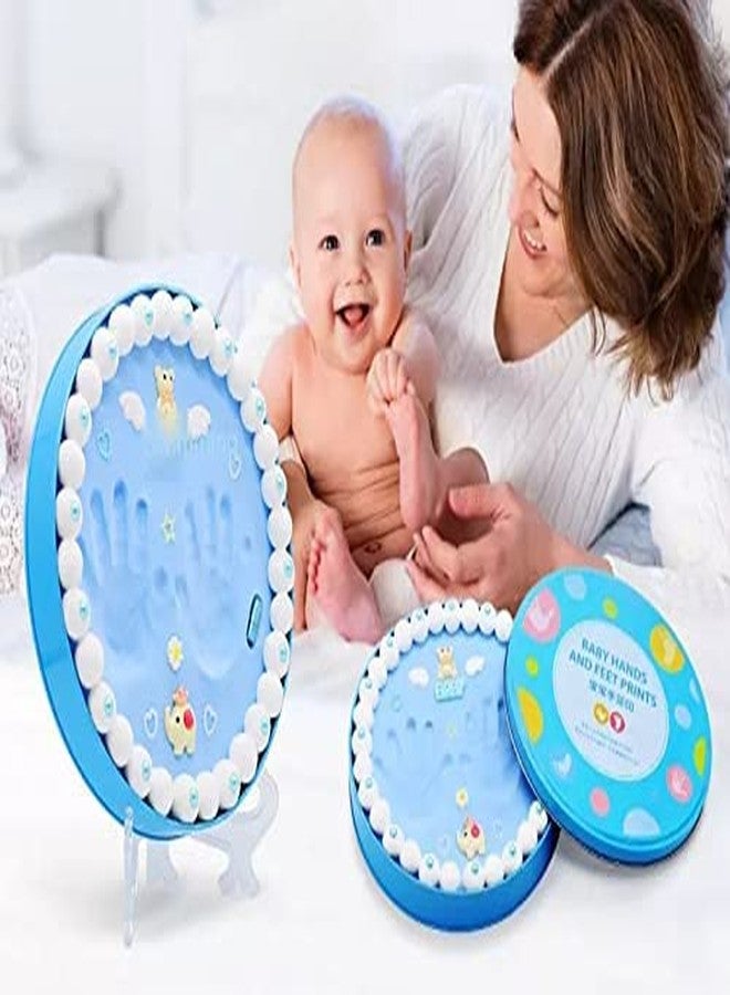 SKOFRI Baby Clay Handprint & Footprint Photo Frame for Newborn Girls and Boys - Safe and Non-toxic Clay | Elegant Look | Perfect for New Baby Boy/Girl Baby Shower Gift | Memorable Keepsake (blue) - Image 2