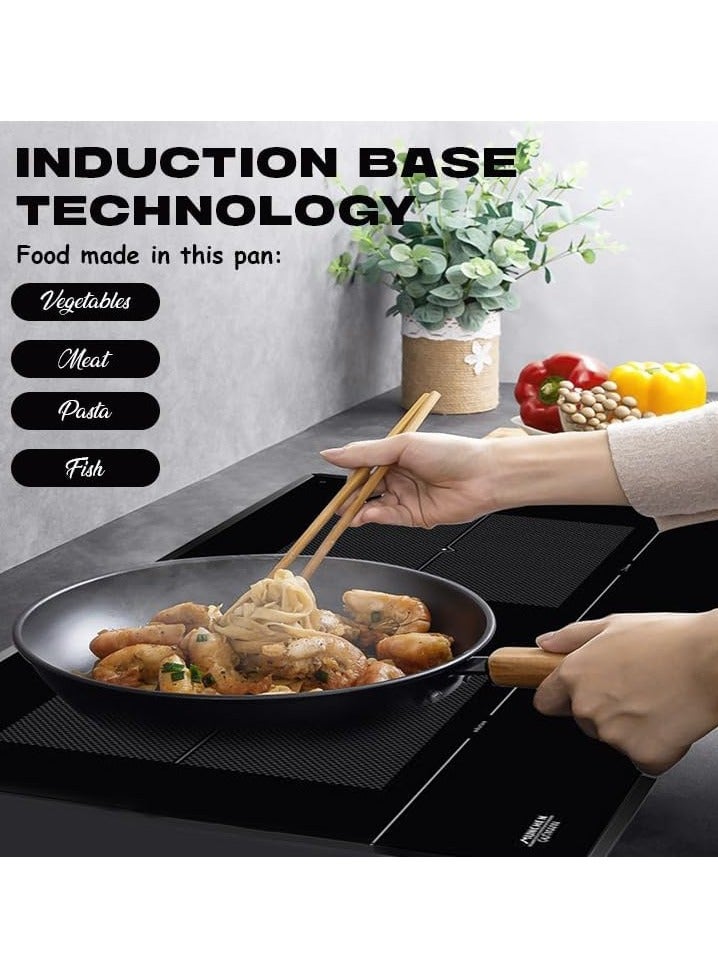 مقلاة غير لاصقة مع مقلاة مطلية بالجرانيت السويسري - مقلاة الشيف من Healthy Stone Cookware، مقلاة عجة وبيض خالية من حمض بيرفلورو الأوكتانويك (PFOA) مقاس 26 سم - Image 4