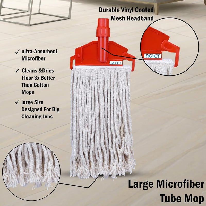 DICHOT DICHOT Wet Mop Refill 250 GM with Clip and Check Duster Cloth RED Pack of 2  - Image 2