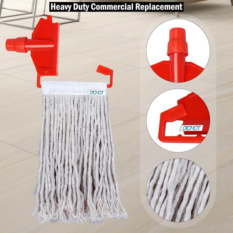 DICHOT DICHOT Wet Mop Refill 250 GM with Clip and Check Duster Cloth RED Pack of 2  - Image 3