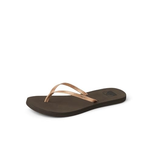 Reef Bliss Nights Womens Flip Flop, Super Lightweight and Soft Footbed, Thin Strap Beach Sandal, Rose Gold, 7 - Image 1