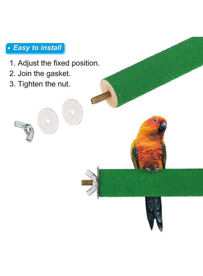 PATIKIL 1x12 Bird Paw Grinding Stick, Bird Wood Perch Stand Cage Accessory for Small Bird Parrot Lovebird Parakeet Cockatiel, Green - Image 3