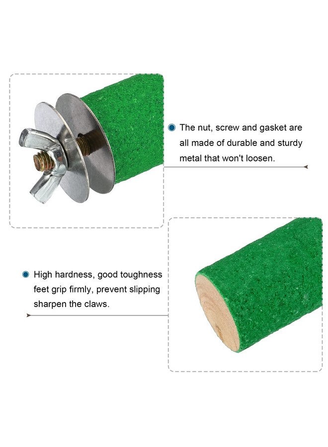 PATIKIL 1x12 Bird Paw Grinding Stick, Bird Wood Perch Stand Cage Accessory for Small Bird Parrot Lovebird Parakeet Cockatiel, Green - Image 4