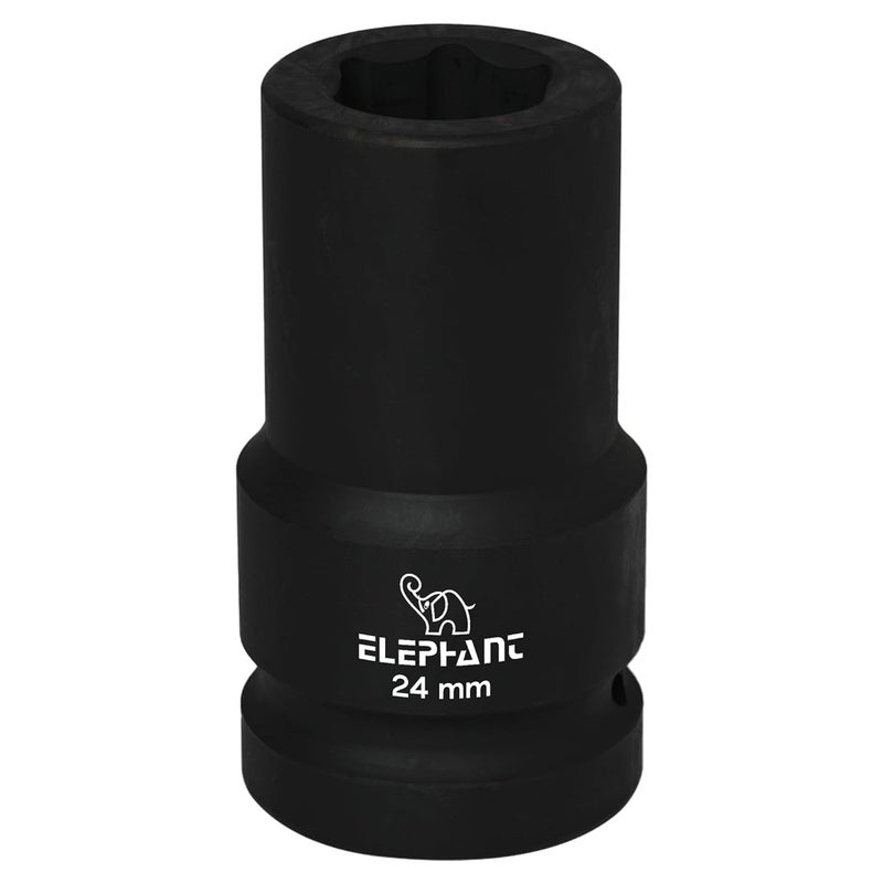 Elephant Metal 1" Square Drive 6-Point Std Impact Sockets Size 24Mm, Length 90Mm - Image 2