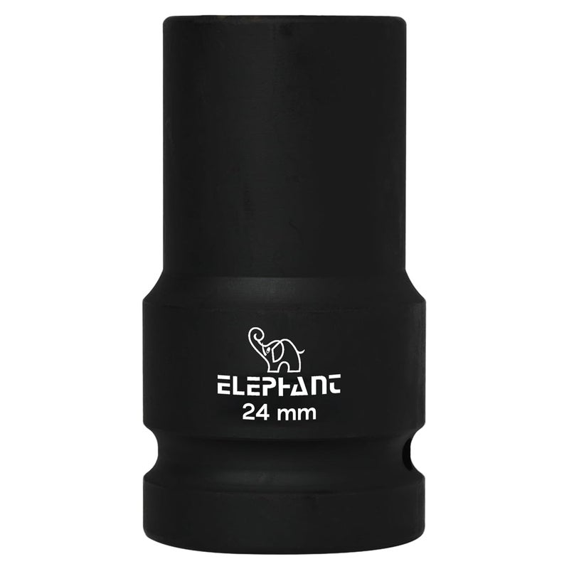 Elephant Metal 1" Square Drive 6-Point Std Impact Sockets Size 24Mm, Length 90Mm - Image 1