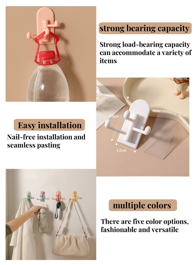 5 Pack Cute Adhesive Hooks Heavy Duty Wall Hooks Self Adhesive Hook - Image 3