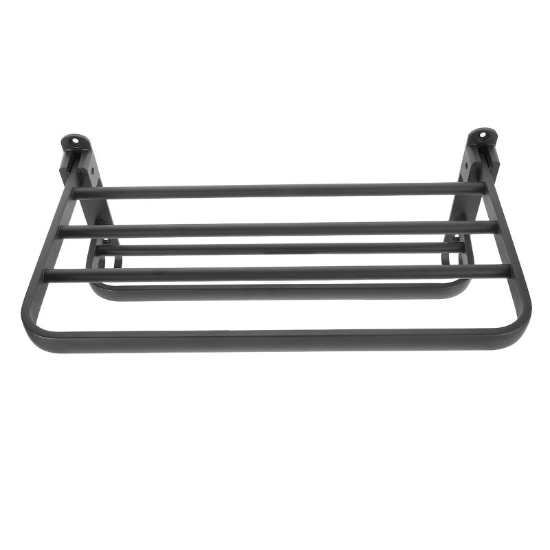 40cm Aluminum Wall Mounted Bathroom Towel Rack with Hooks Space Saving Storage Hanger - Image 2